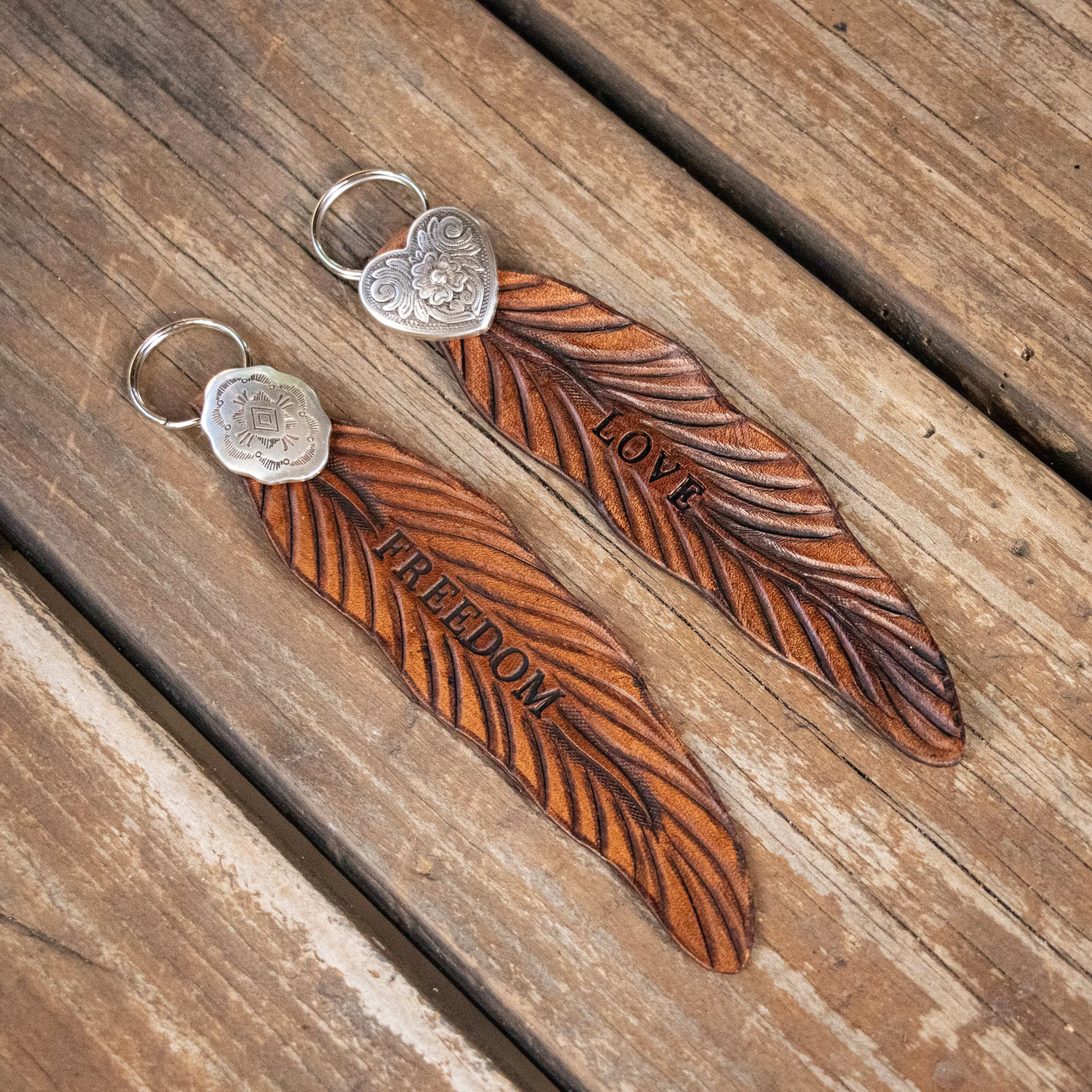 Rustic Eagle Feather Key Ring